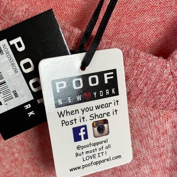 NEW Poof Women V Neck Long Sleeve Twist Knot Cotton Basic Blouse Top Size S - Picture 2 of 10